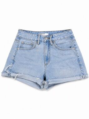 Garage Light Blue‎ High-Rise Mom Denim Shorts